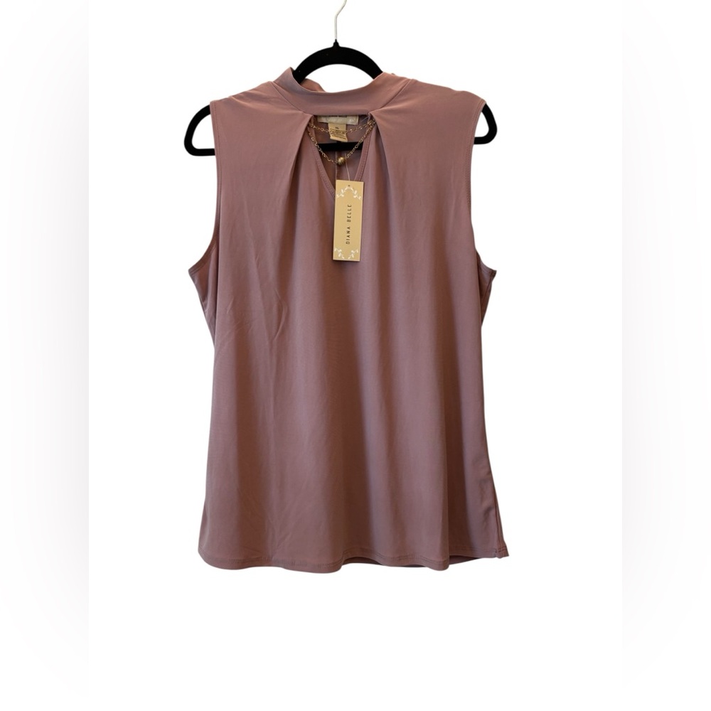 NWT Diana Belle Mauve Sleeveless Blouse Size XL